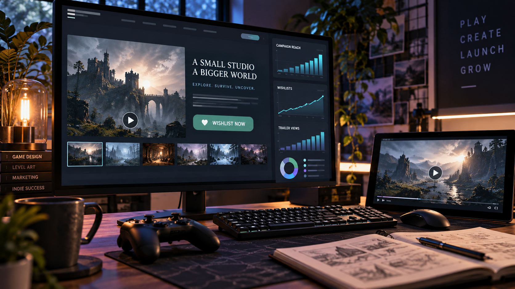 Crearé un sitio para promocionar tu videojuego en Steam